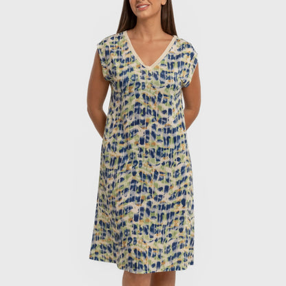 Vestido corto manga fluida soft Misuri azul