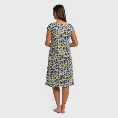 Vestido corto manga fluida soft Misuri azul