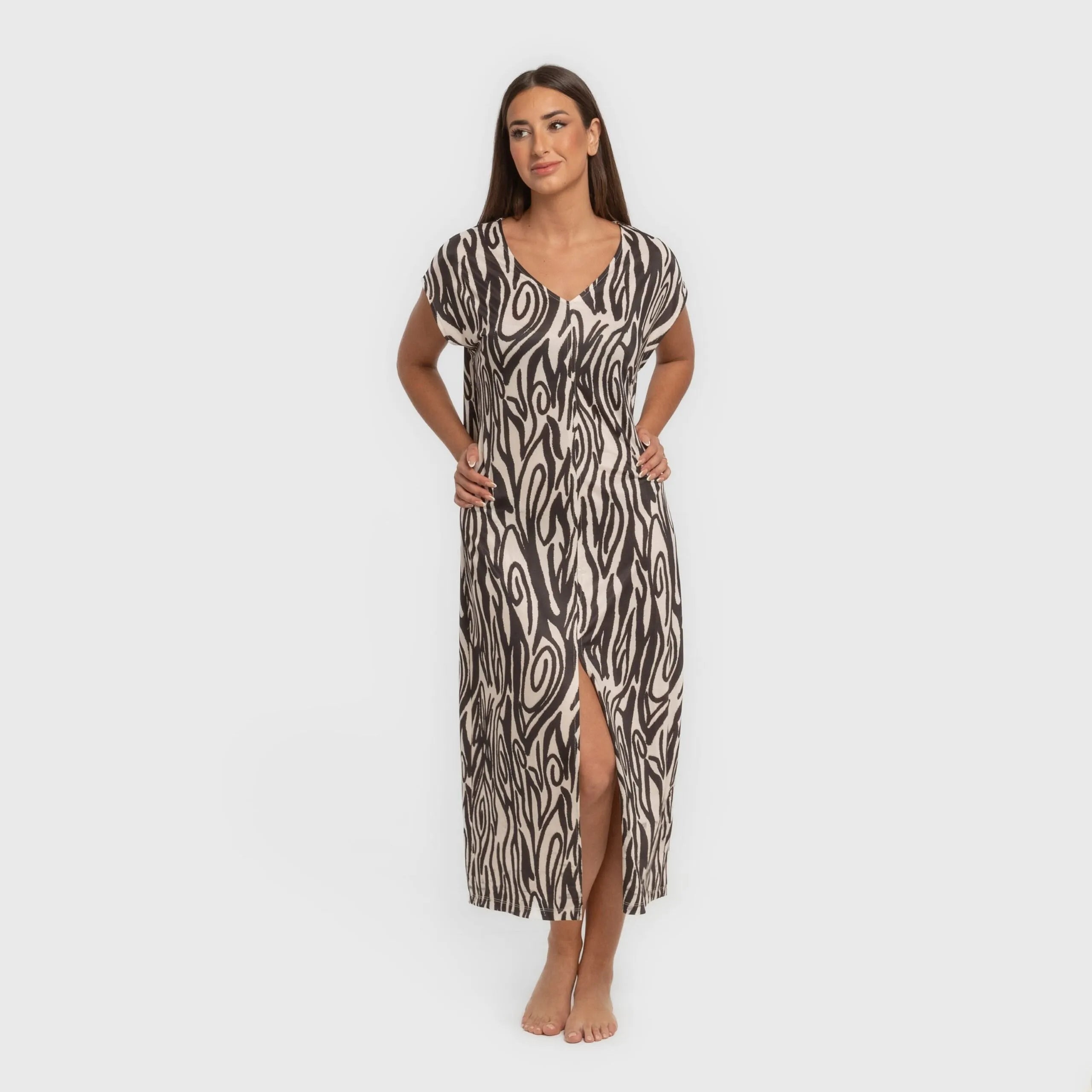 Vestido largo manga fluida soft Aleia negro