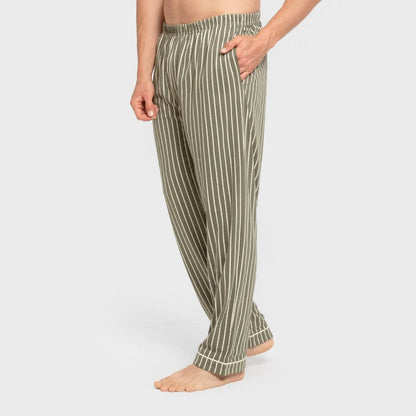 Pijama masculino longo de algodão estilo camisa, modelo caça John Green