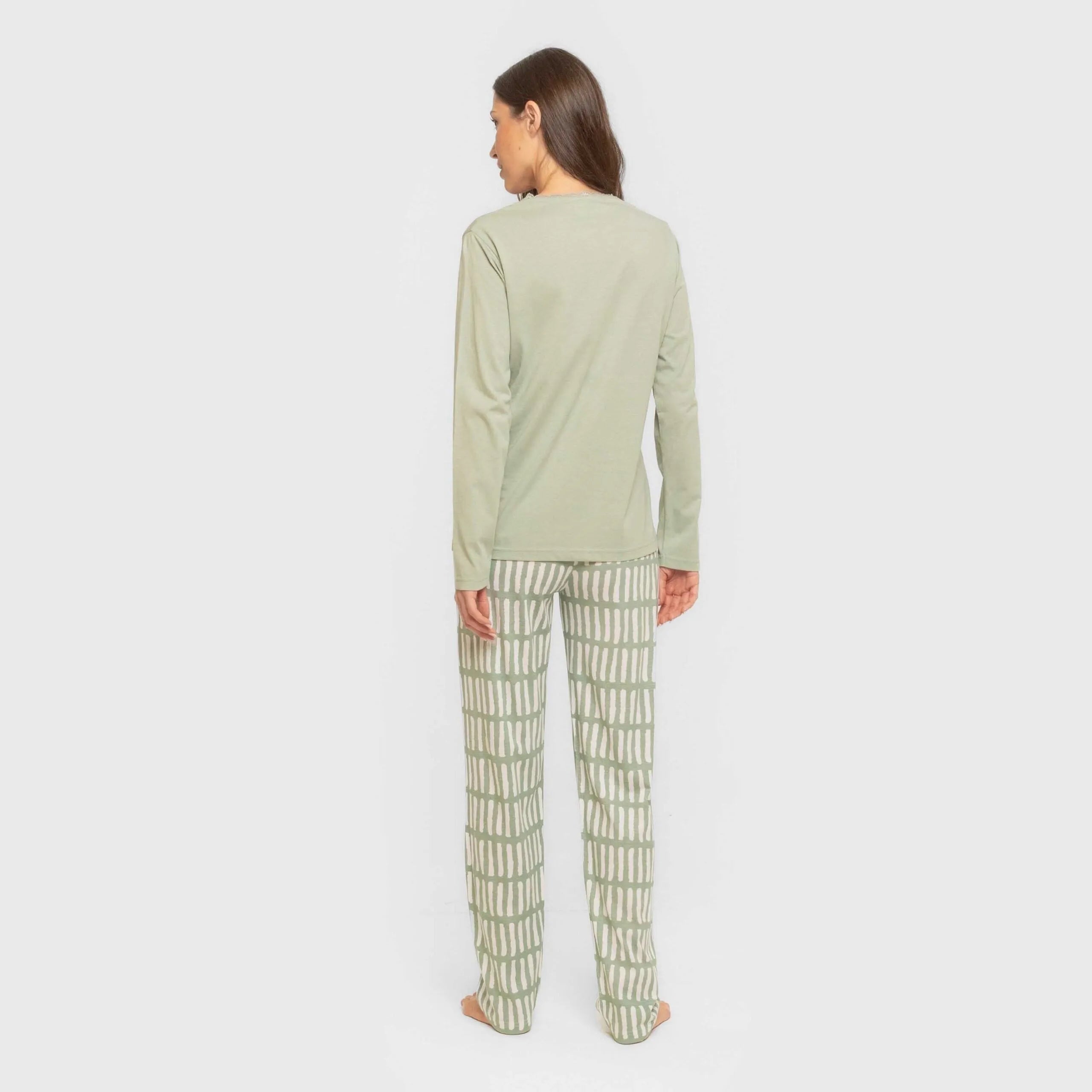 Pijama largo algodón Lemonade verde keike