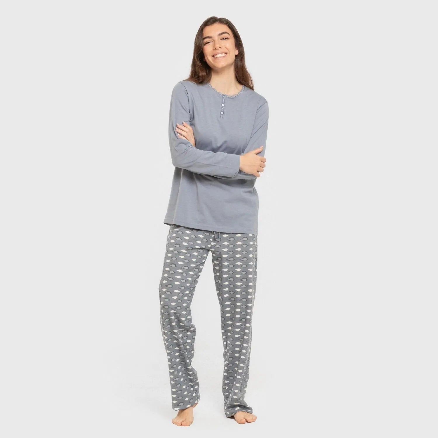 Pijama largo algodón Ocean indigo