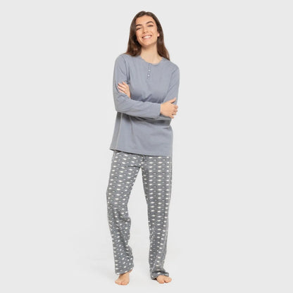 Pijama largo algodón Ocean indigo