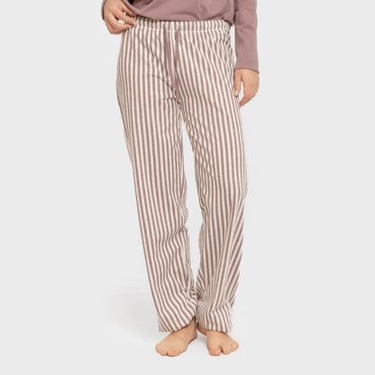 Pijama largo algodón Raya Kodac berenjena seco