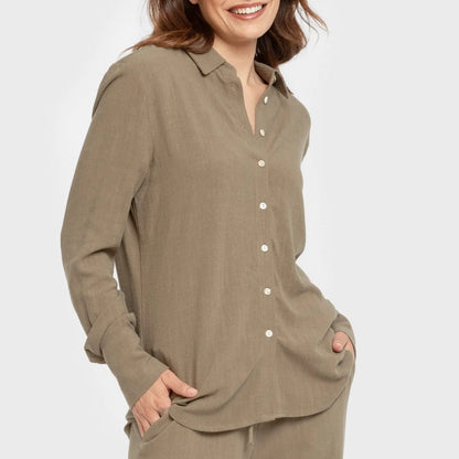 Camisa lino mujer lisa