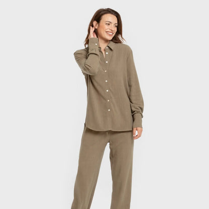 Camisa lino mujer lisa