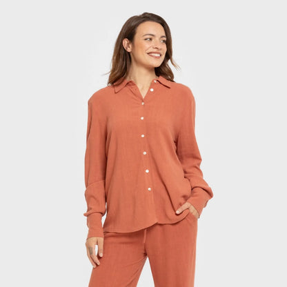Camisa lino mujer lisa