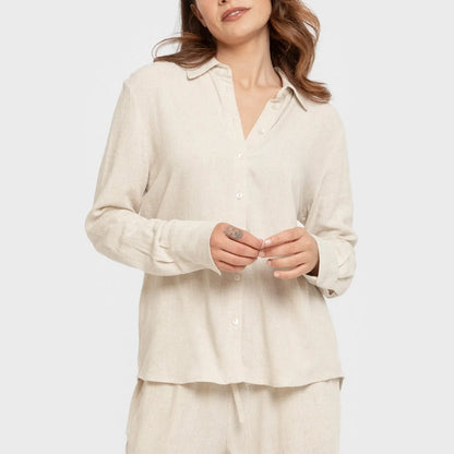 Camisa lino mujer lisa