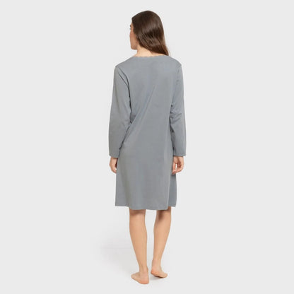 Camisón algodón manga larga encaje liso