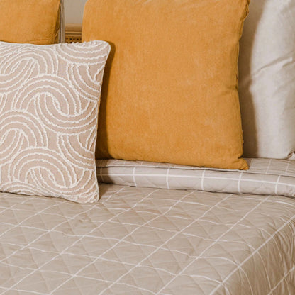 Colcha xadrez de areia Uceda