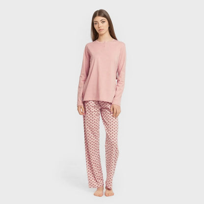 Pijama largo algodón Tana rosa keike