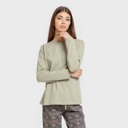 Pijama largo algodón Gabi verde claro