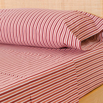 Jogo de lençóis algodão Raya Brooke rosa