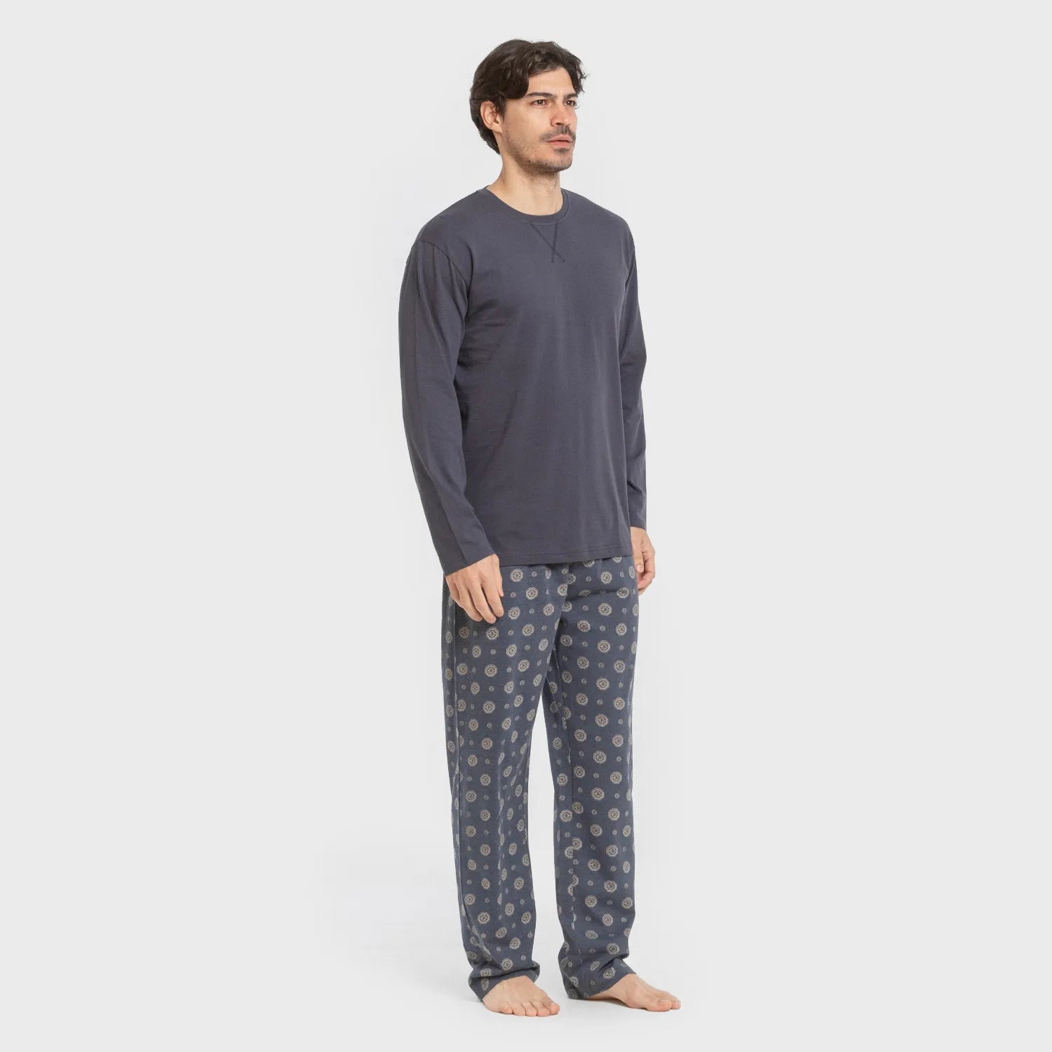 Pijama largo algodón hombre Juanlu azul
