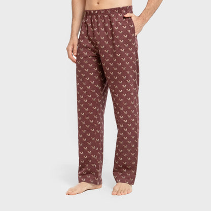 Pijama largo algodón hombre Ardillas azul marino