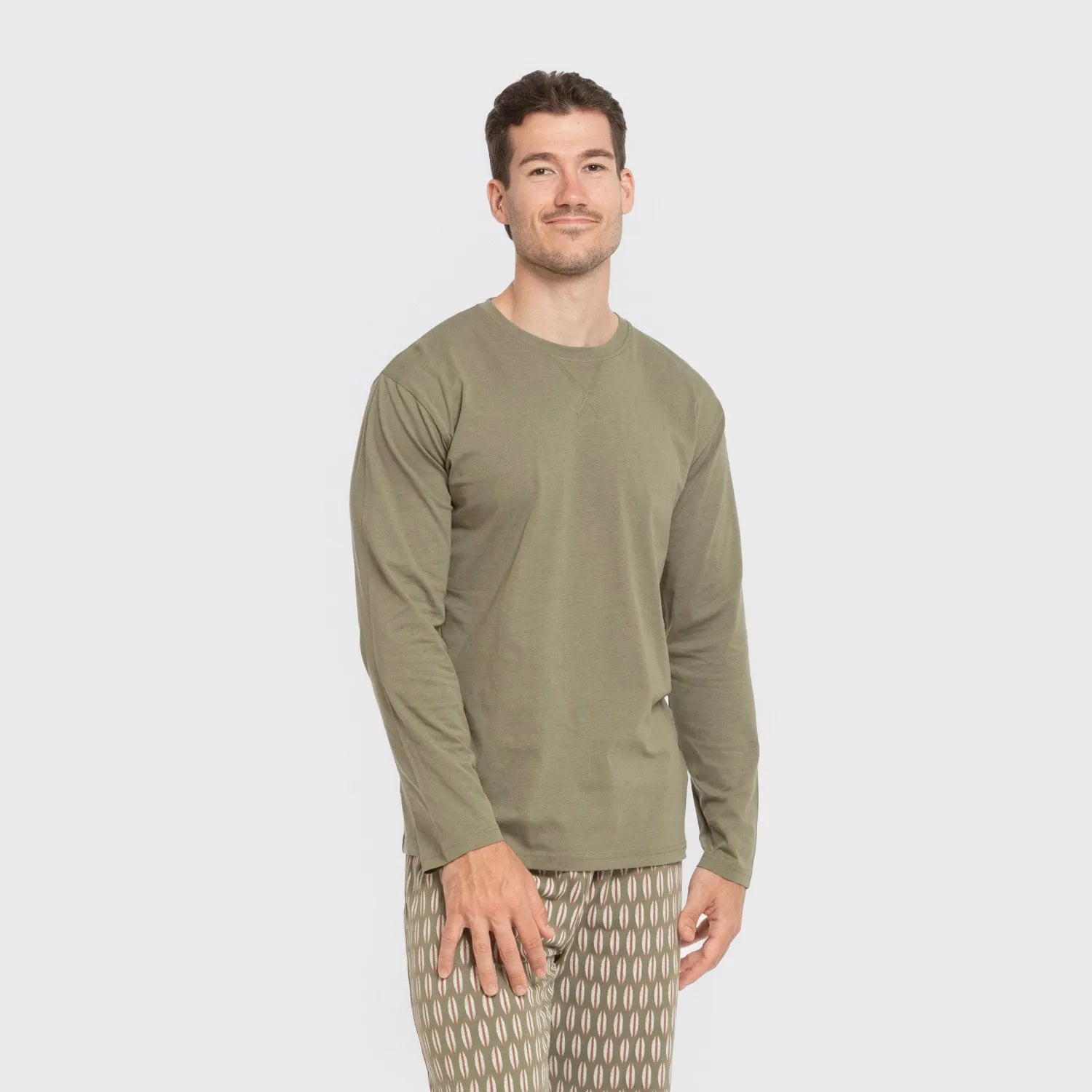 Pijama largo algodón hombre Arpani verde