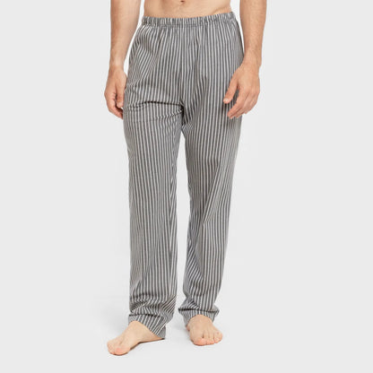 Pijama largo algodón hombre Raya Hercules gris
