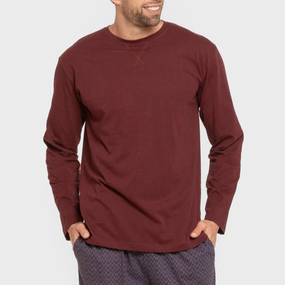 Pijama largo algodón hombre Harry burdeos