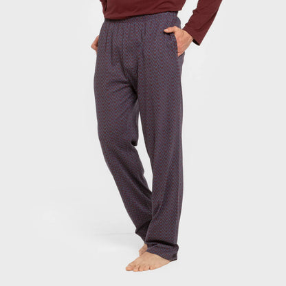 Pijama largo algodón hombre Harry burdeos