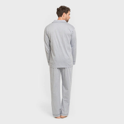 Pijama camisa comprida Harry masculino azul claro de algodão