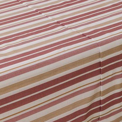 COMPLETO LENZUOLA IN PERCALE DI ALGHE A RIGHE CALENDULA