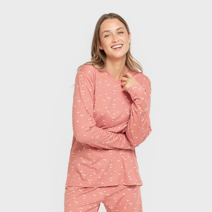 Pijama largo mujer soft Tabitha marsala
