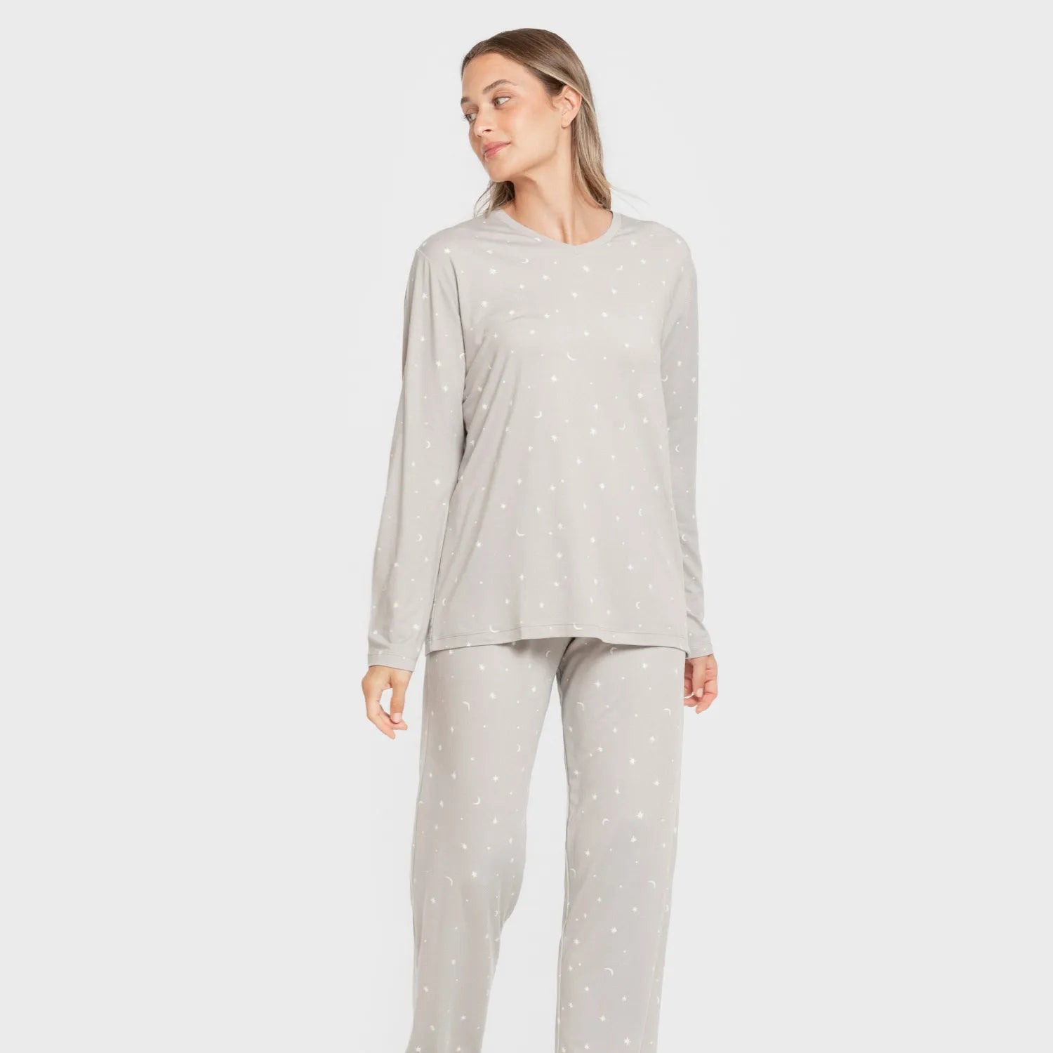 Pijama largo mujer soft Ambarina gris