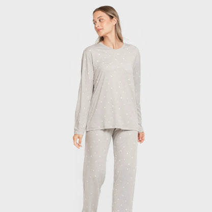 Pijama largo mujer soft Ambarina gris