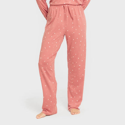 Pijama largo mujer soft Ambarina marsala