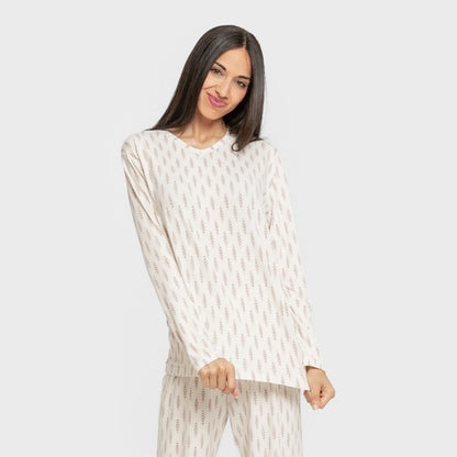 Pijama largo mujer soft Espiga berenjena