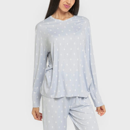 Pijama largo mujer soft Baby celeste