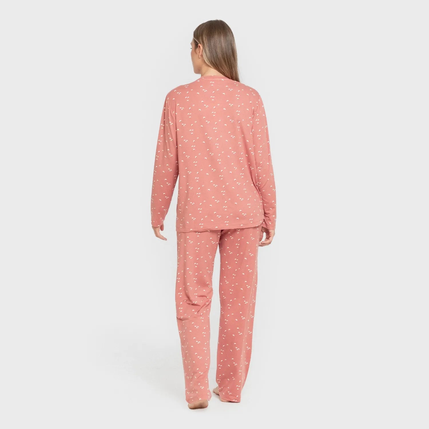 Pijama largo mujer soft Tabitha marsala