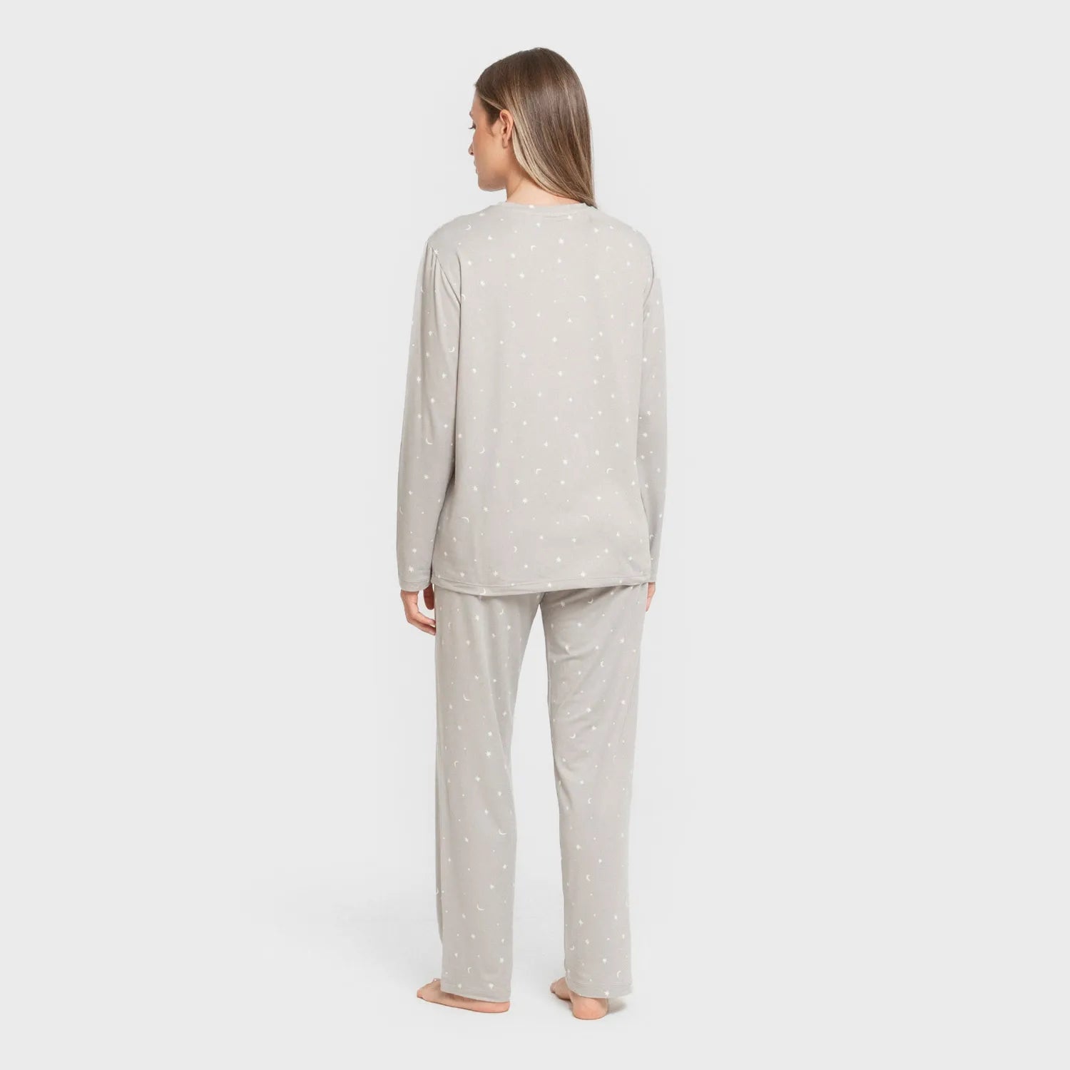 Pijama largo mujer soft Ambarina gris