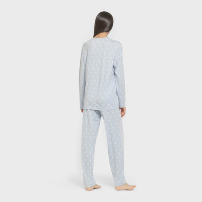 Pijama largo mujer soft Baby celeste