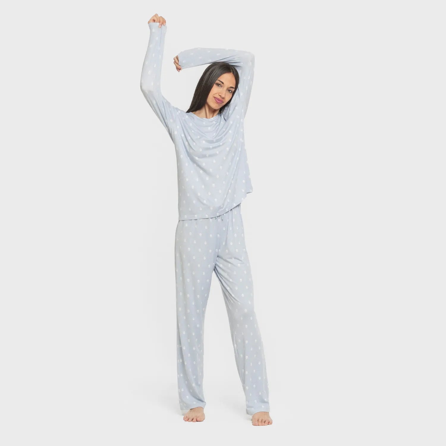 Pijama largo mujer soft Baby celeste