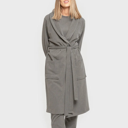 ROBE RIB WIDE LISTRADO SOLTO