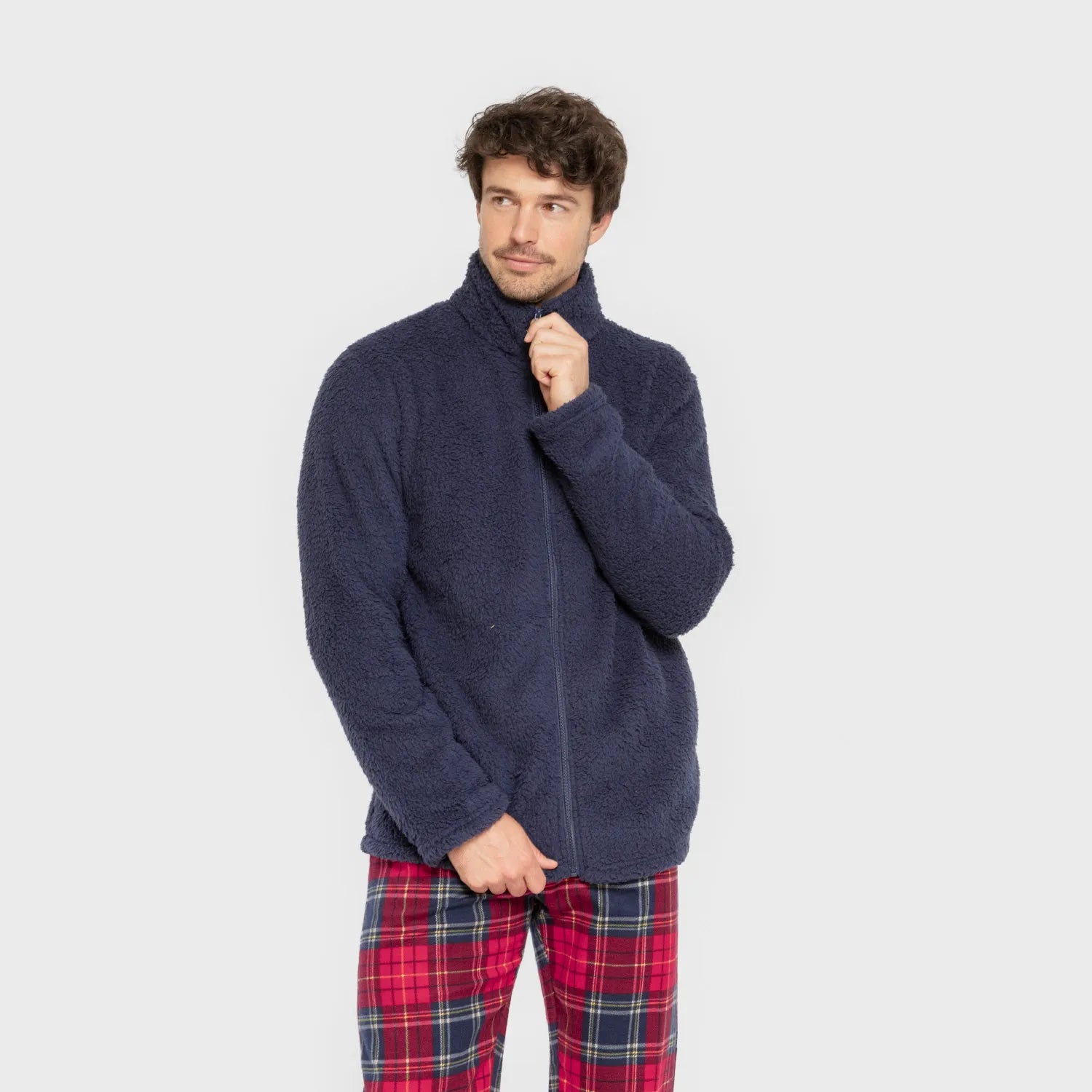 Sudadera sherpa hombre lisa