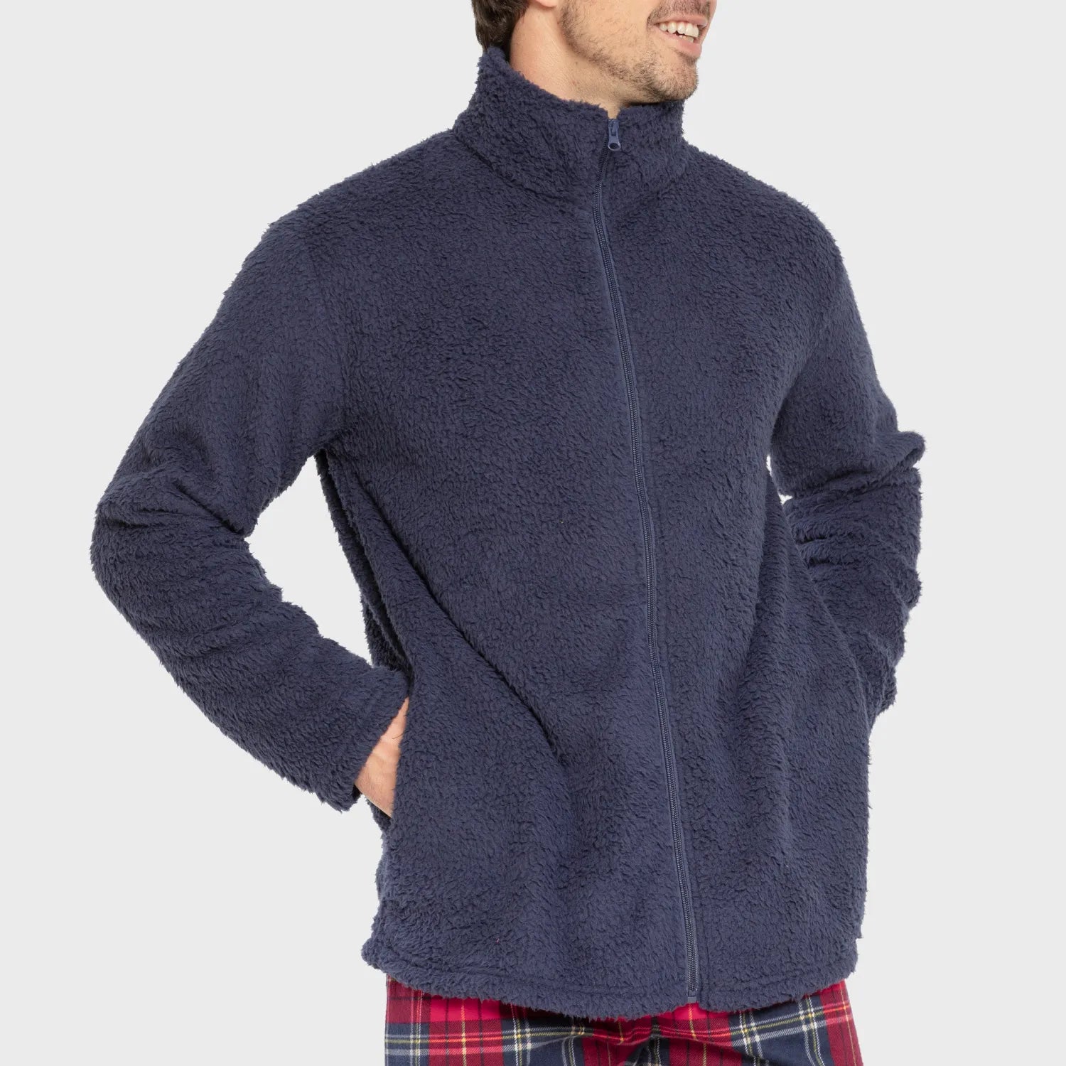 Sudadera sherpa hombre lisa