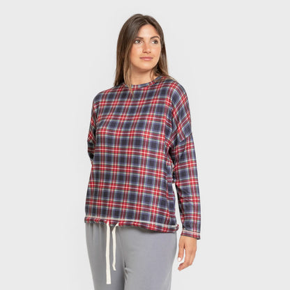 Pijama largo Secret mujer Cuadro Tuc indigo