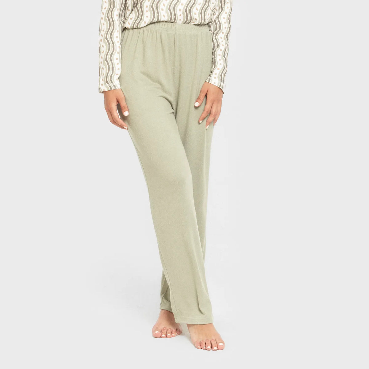 Pyjama long Secret pour femme, vert bégonia
