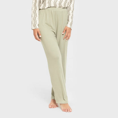 Pyjama long Secret pour femme, vert bégonia