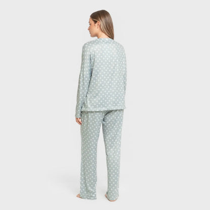 Pyjama long d'été pour femme Secret, vert sarcelle