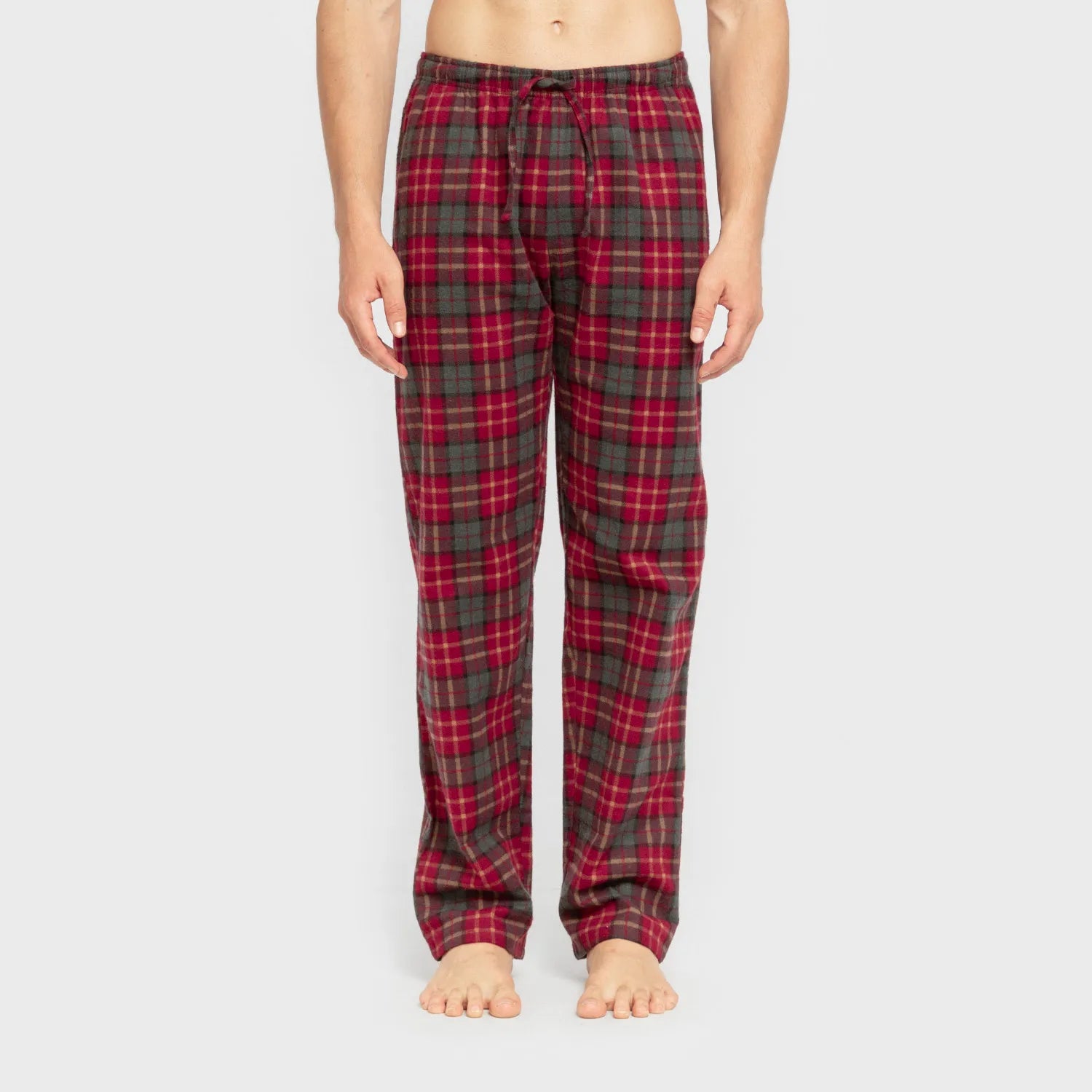 Pijama hombre franela Cuadro Guelo Verde cacería