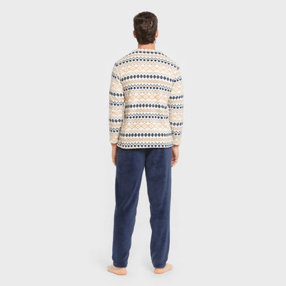 Pijama coral hombre Cor azul