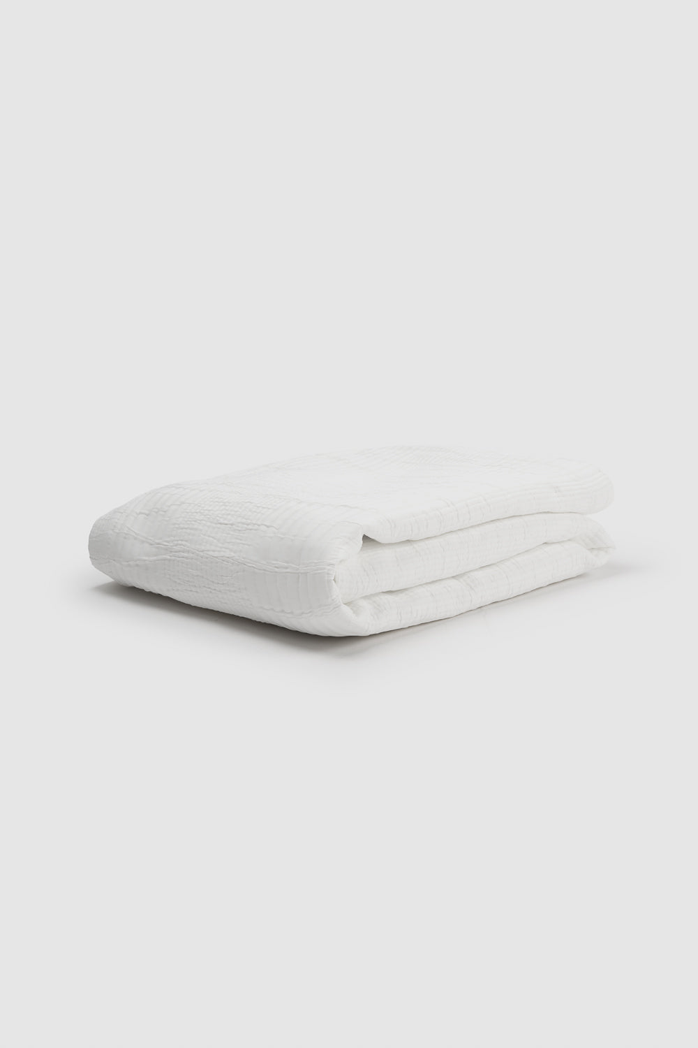Colcha doble tela jacquard raya londres blanco