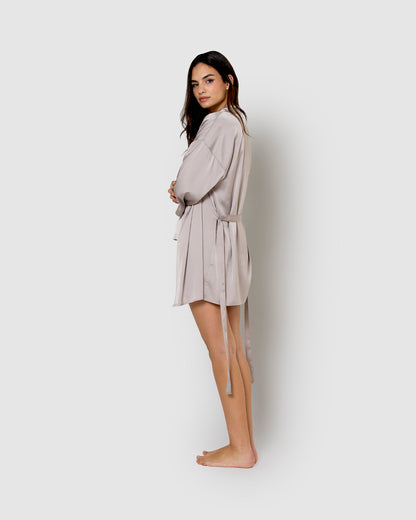 Robe curta de cetim para mulher Friday Solid Cinzento