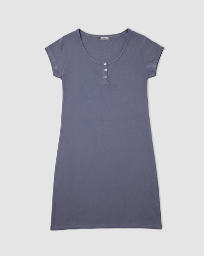 Camisón corto de algodón ídigo