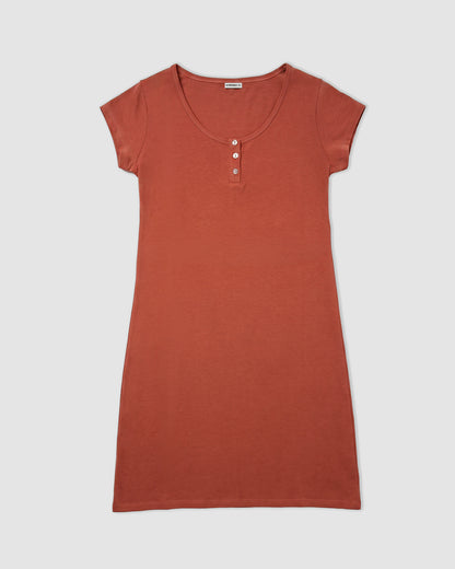 Camisón corto de algodón teja