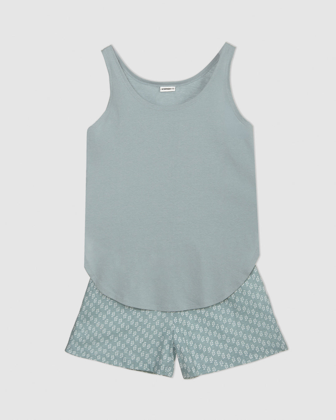 Pijama alças algodão tiara verde