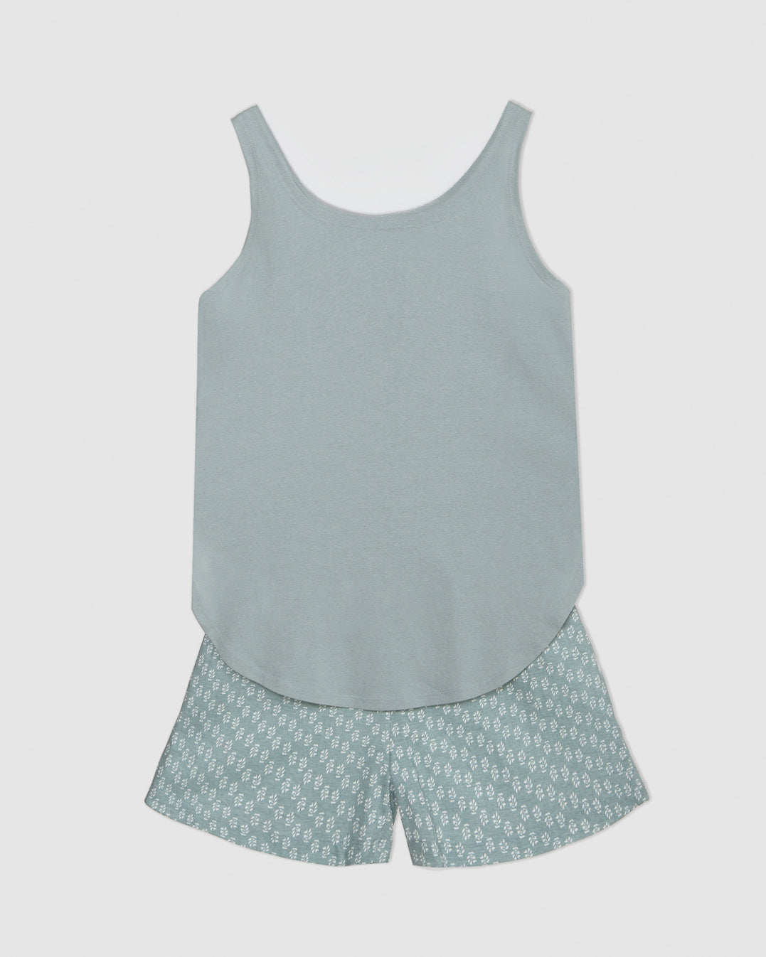 Pijama alças algodão tiara verde